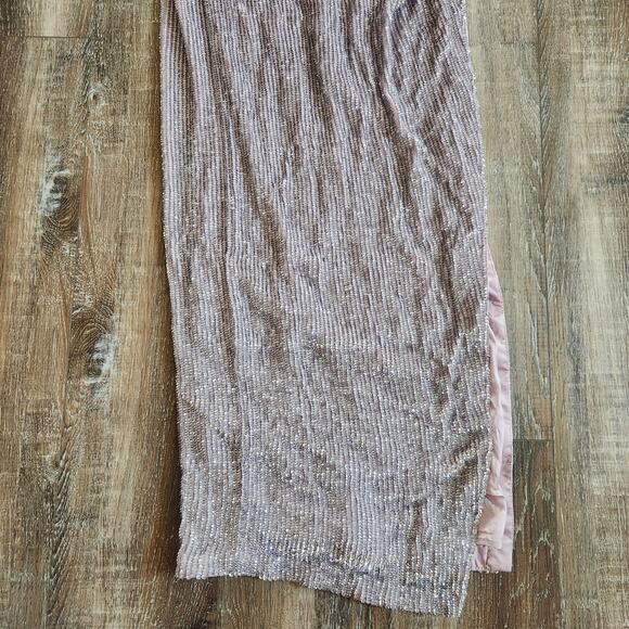 Retrofete Katya Dress in Dusty Lilac Small Maxi Sequins Cowl Neck Sleeveless NWT - Picture 5 of 13